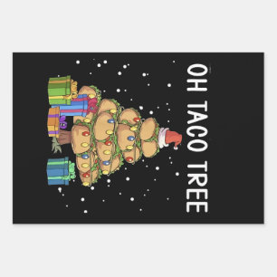 Feuille De Papier Cadeau Oh Taco Tree Drôle Nourriture Mexicaine Laide Noël