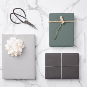 Feuille De Papier Cadeau Oie pure vert Loup Gris Tons 3 Tons