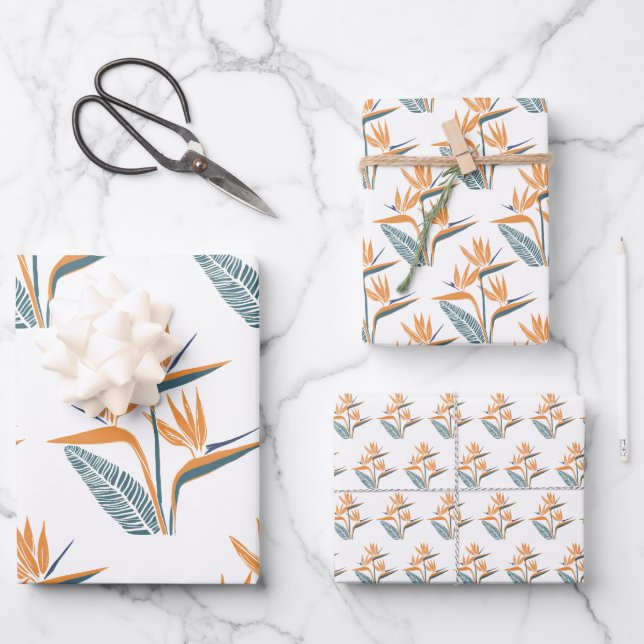 Feuille De Papier Cadeau Oiseau de fleur de Paradise (Recto)