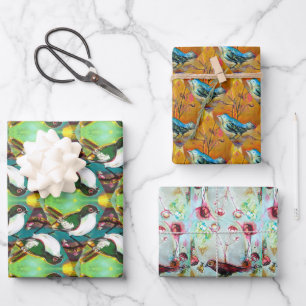 Feuille De Papier Cadeau Oiseaux chanteurs