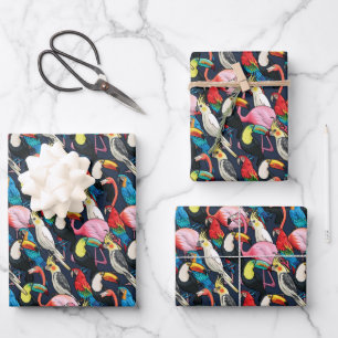Feuille De Papier Cadeau Oiseaux exotiques