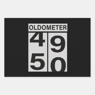 Feuille De Papier Cadeau Oldometer 50e anniversaire