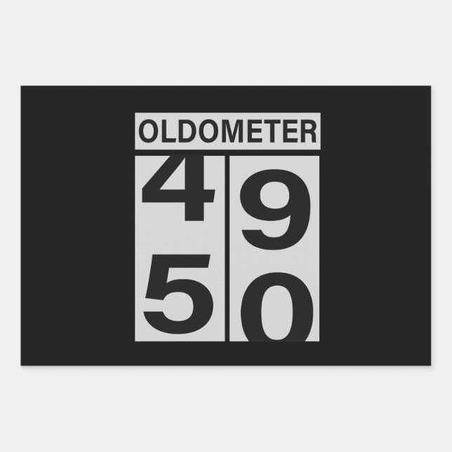 Feuille De Papier Cadeau Oldometer 50e anniversaire (Devant 3)