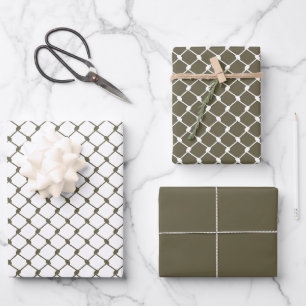 Feuille De Papier Cadeau Olive Green Palestinien Keffiyeh Design Motif