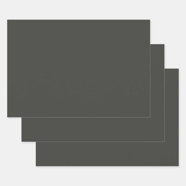 Feuille De Papier Cadeau olive noire (couleur solide) (Lot)