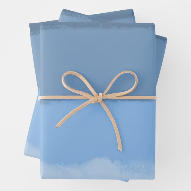 Feuille De Papier Cadeau Ombre bleue (En situation)