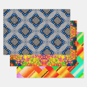 Feuille De Papier Cadeau Op Art, Dots et Échantillon Déco