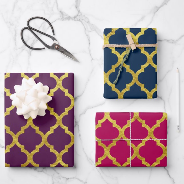 Feuille De Papier Cadeau Or arabe marocain (Recto)