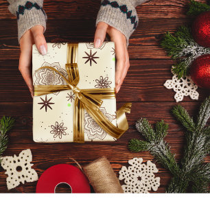 Feuille De Papier Cadeau Or ivoire