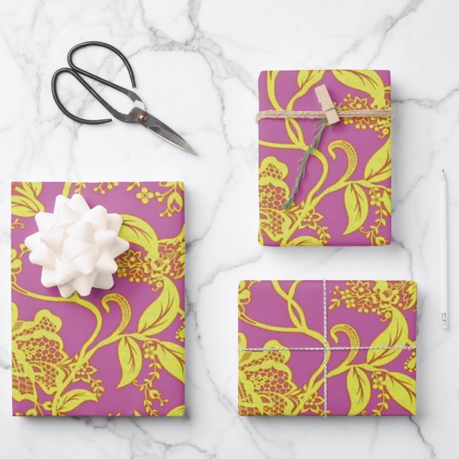 Feuille De Papier Cadeau Orchidée Coquette (Recto)