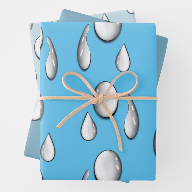 Feuille De Papier Cadeau Ornement de gouttes (En situation)