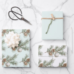 Feuille De Papier Cadeau Ornement de la Branche des cônes de la menthe de N