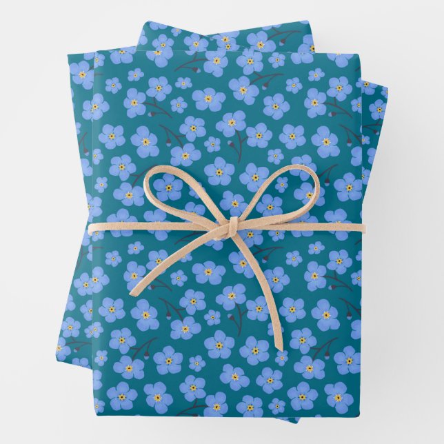 Feuille De Papier Cadeau Oublie-moi pas motif (En situation)