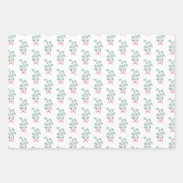Feuille De Papier Cadeau Oubliez-moi pas Enveloppement Cadeau Vacances Papi (Devant)