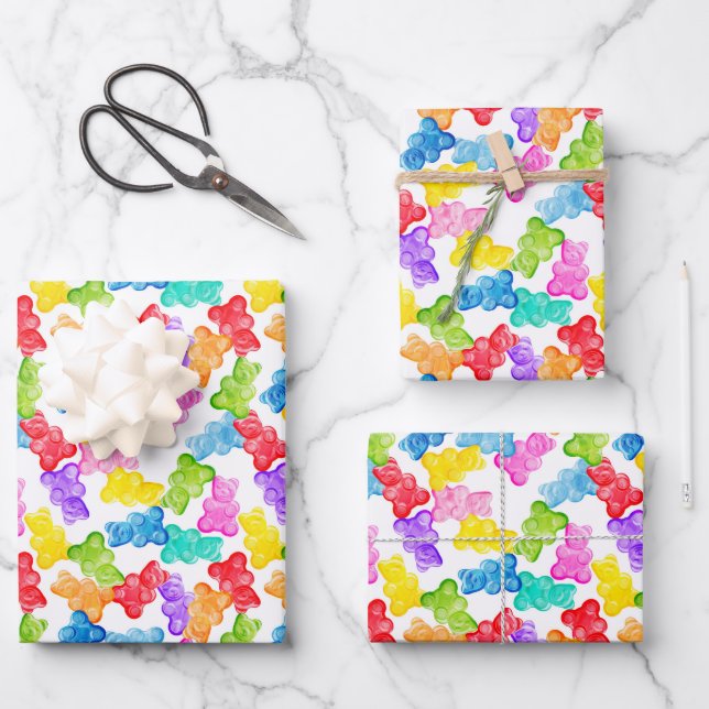 Feuille De Papier Cadeau Ours de gomme par LAD (Recto)
