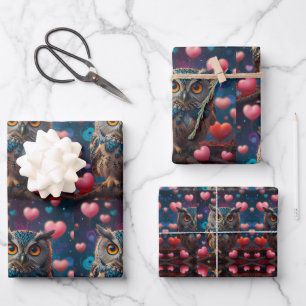 Feuille De Papier Cadeau Owl t'aime toujours