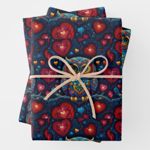 Feuille De Papier Cadeau Owl t'aime toujours