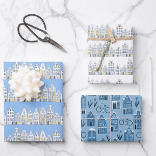 Feuille De Papier Cadeau Pack Variété Amsterdam Bikes Tulips