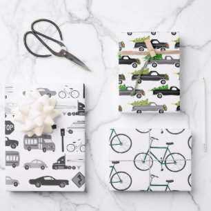Feuille De Papier Cadeau Pack Variété Vélos pour véhicules automobiles 