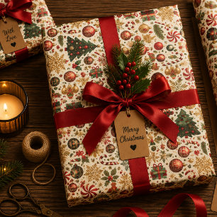Feuille De Papier Cadeau Pailletés et Étincelles