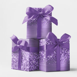 Feuille De Papier Cadeau Paillettes Violet Clair Glam