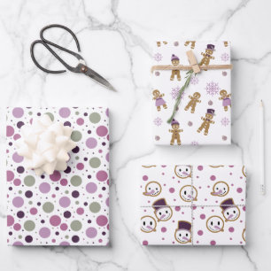 Feuille De Papier Cadeau Pain d'épée violet moderne de Noël