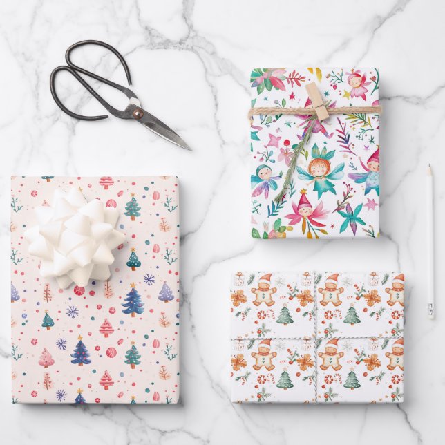 Feuille De Papier Cadeau Pain d'épice de Noël Homme (Recto)