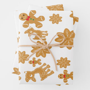 Feuille De Papier Cadeau Pain d'épices Homme Noël Motif