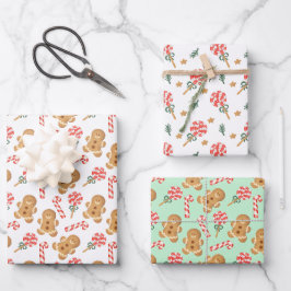 Feuille De Papier Cadeau Pain d'épices Homme Sucre de canne Lollipop Vacanc
