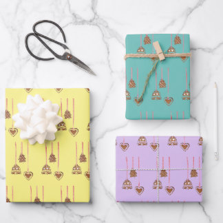 Feuille De Papier Cadeau Pain d'épices, Noël Ornements