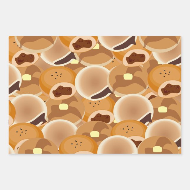 Feuille De Papier Cadeau Pains et crêpes (Devant)