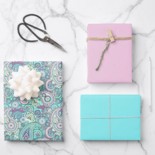 Feuille De Papier Cadeau paisley sarcelle