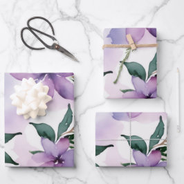 Feuille De Papier Cadeau Palette d'aquarelle Lilac Frost