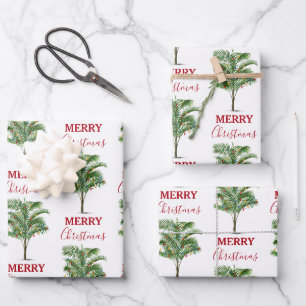 Feuille De Papier Cadeau Palmier Tropical Noël Arbre de Noël