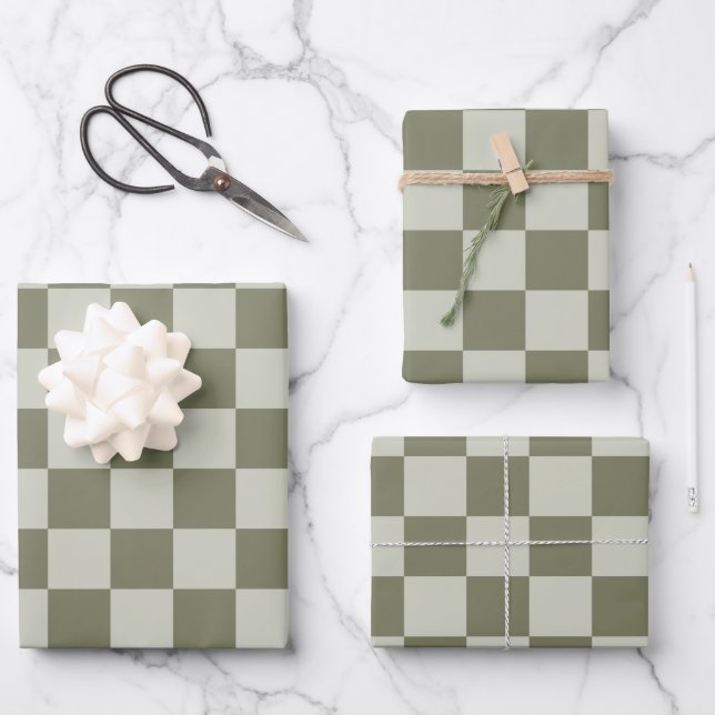 Feuille De Papier Cadeau Panneau de configuration Sage Green (Recto)