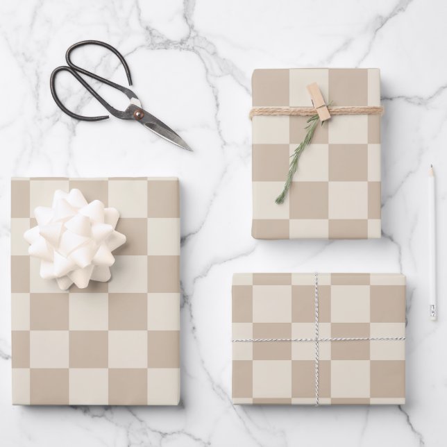 Feuille De Papier Cadeau Panneau de contrôle Brown et beige (Recto)