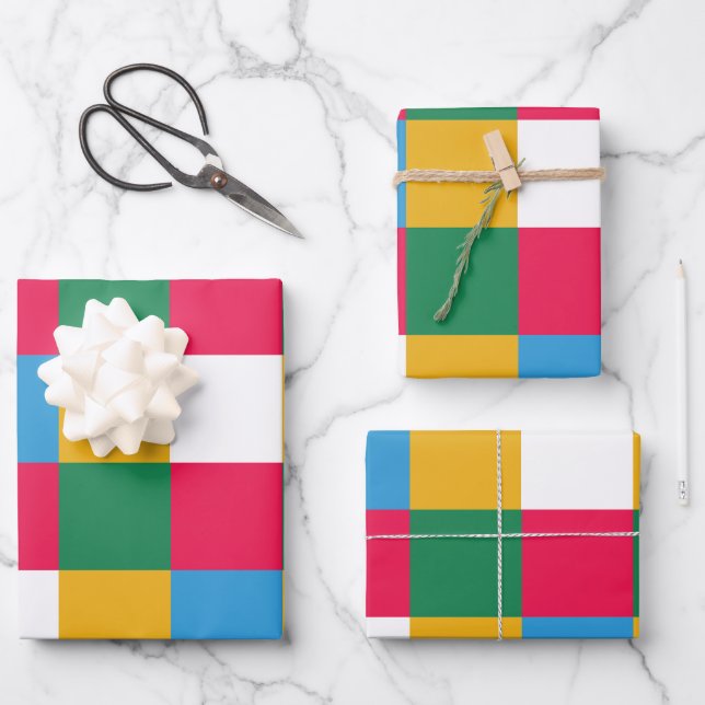 Feuille De Papier Cadeau Panneau de contrôle Festif coloré (Recto)