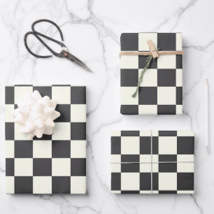 Feuille De Papier Cadeau Panneau de contrôle noir et blanc désactivé