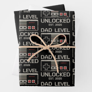 Feuille De Papier Cadeau Papa Niveau Débloqué 2026 Bientôt Papa Joueur