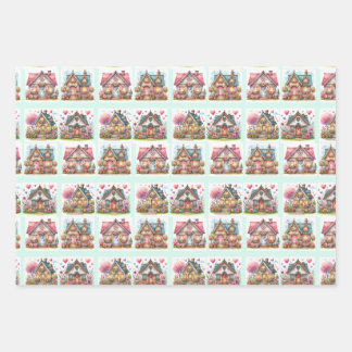 Feuille De Papier Cadeau Papel de Regalo Casitas