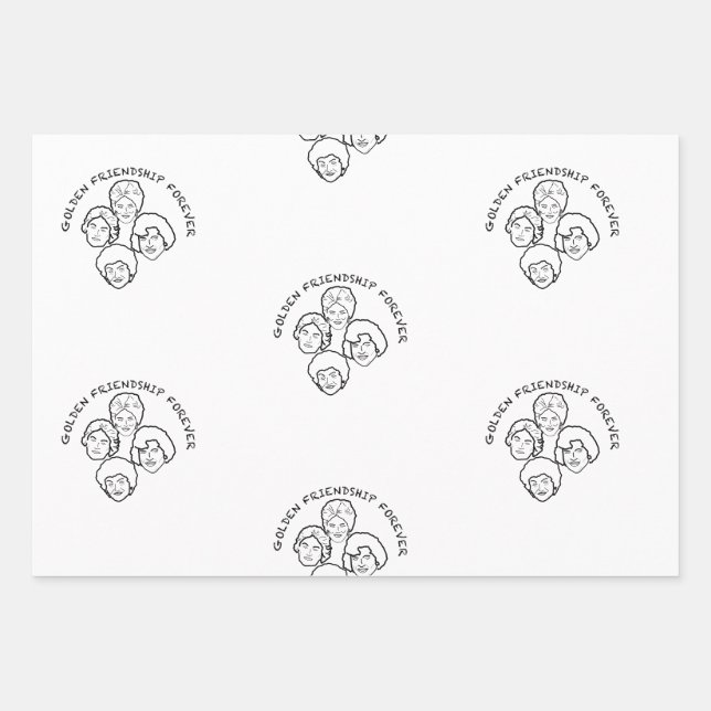 Feuille De Papier Cadeau Papel de regalo Golden Friendship (Devant 3)