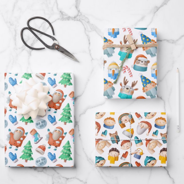 Feuille De Papier Cadeau Papel de regalo navideño (Recto)