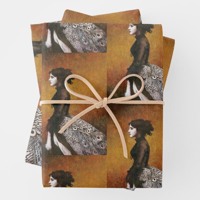 Feuille De Papier Cadeau Paper de Victorian Peacock (En situation)