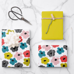 Feuille De Papier Cadeau Papiers d'emballage de fleurs