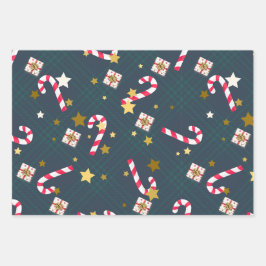 Feuille De Papier Cadeau Papiers d'emballage de Noël rétro brillants