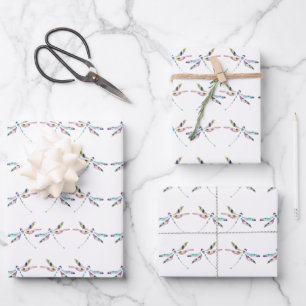 Feuille De Papier Cadeau Papiers d'emballage libellules