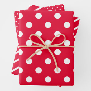 Feuille De Papier Cadeau Papiers d'emballage rouge et blanc