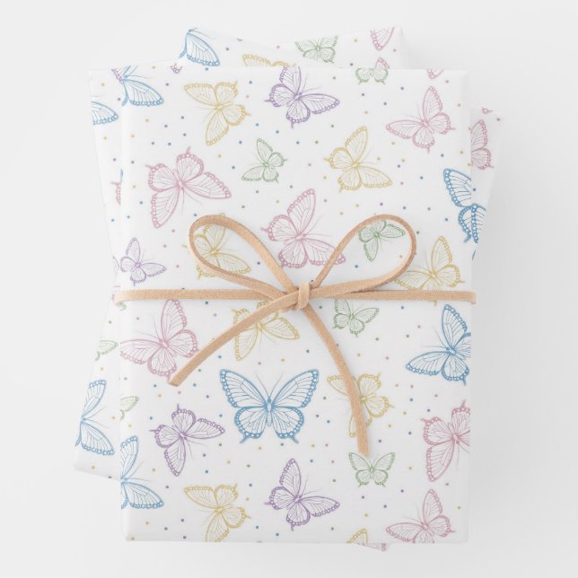 Feuille De Papier Cadeau Papillon (En situation)