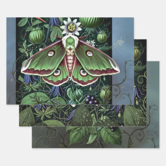 Feuille De Papier Cadeau Papillon de forêt