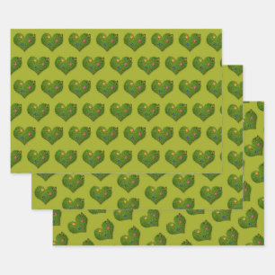 Feuille De Papier Cadeau Papillon en forme de coeur